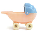 Vintage 1:12 Miniature Dollhouse Pink Plastic Stroller by Thomas